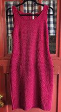 Vestido para mujer NY Collection borgoña texturizado sin mangas cremallera trasera talla 6 nuevo con etiquetas