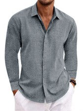 Para hombres Moda Camisa Informal Camisas Ajustadas Manga Larga Con Botones Prendas para el torso Blusa