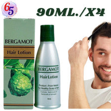 Loción capilar 90 ml bergamota anticaspa cuero cabelludo previene la pérdida de cabello tratamiento x 4 piezas