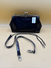 ¡NUEVO CON ETIQUETAS! Bandolera o bolso de hombro grande de colección para mujer negro inspirado en monedas