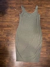 Vestido sin mangas Bar III Jersey Midi ceñido al cuerpo verde cuello redondo para mujer talla 1X