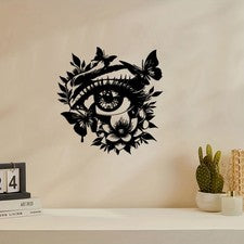 Arte de pared de metal ojos de mariposa decoración para hogar oficina sala dormitorio