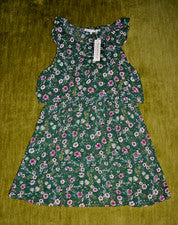 Vestido de verano Symphony+ Fit & Flare para mujer 2XL sin mangas verde floral nuevo con etiquetas