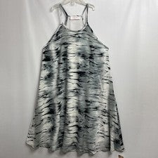 Vestido sin Mangas Peach Love Para Mujer Talla Pequeña Boutique Tie Dye Gris Blanco Nuevo