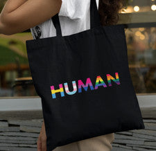 Bolso de Mano Orgullo Humano Negro - Bandera LGBTQ Arco Iris Lesbianas Gays Transgénero Regalos