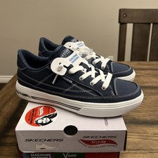 Zapatillas deportivas Skechers Street Arch Fit Arcade de lona azules para mujer 9...R12