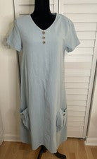 Vestido para mujer Emery Rose diseño único pequeño azul 100 % algodón