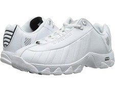 Hombres K-Swiss ST329 CMF Zapatos de Cuero 03426-129 Blanco Negro Plata 100% Original