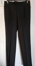 Pantalones de vestir negros para hombre talla 33W X 34 L/rayas laterales/nuevos sin etiquetas