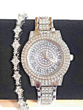 Juego de reloj y pulsera de cuarzo de cristal para mujer. IMPRESIONANTE!! ¡GRAN IDEA DE REGALO!!