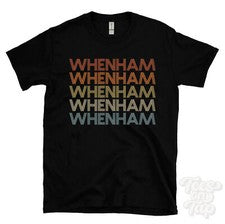 CAMISETA WHENHAM ESTILO RETRO REPETIDO Hombre y Mujer Novedad Genial Nombre Regalo