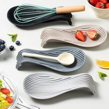 Soporte de cuchara de silicona resistente al calor para superficies de trabajo limpias