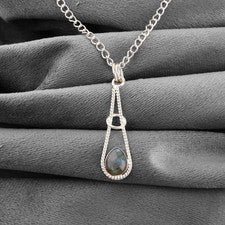 Joyería colgante de chakra de tercer ojo de San Valentín labradorita natural ...