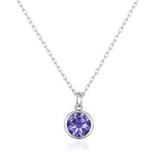 Collar de cristal púrpura claro creado con cristales Zircondia®