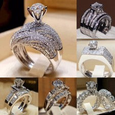 Anillo de mujer de circón cúbico relleno de plata 925 bonito anillo joyería de boda talla 5-12