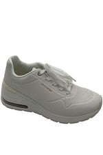 Zapatillas de cuña con cordones Skechers Million Air Elevat-Air blancas