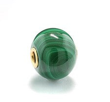 Colgante Malaquita Bola Oro Amarillo 585 Gema Verde Ideal como Regalo, Nuevo