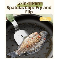 Abschließbare 2-in-1 Spatel Zange für Pfannkuchen und Frühstück
