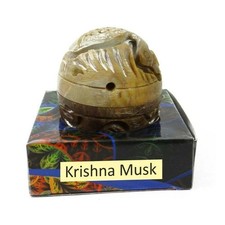 Krishna Musk Perfume Sólido 8gm Tarro de Piedra Tallado a Mano Fragancia de Larga Duración