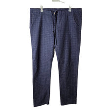 Pantalones chinos de calidad de moda azul marino pierna cónica ventana para hombre 38