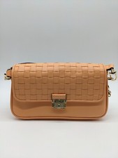 MICHAEL KORS Bradshaw Bolso Bandolera Mujer Cuero Tejido -CANTALOPE~
