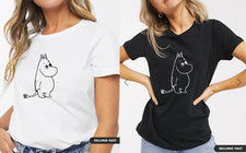 Camiseta de Moda Personaje MOOMIN para Damas - Camiseta Retro TV DIBUJOS ANIMADOS AÑOS 70 para Mujer