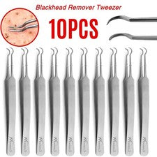 Pinzas removedoras de espinillas acné espinillas extractor de manchas herramienta de clip de aguja curva