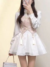 Moda Estilo Chino Mujeres Niñas Vestido Línea A Princesa Retro Informal Vestido