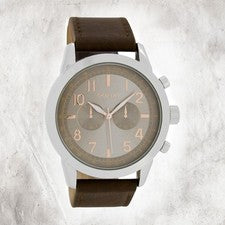 Oozoo Reloj Hombre Cuero C6885 Analógico Cuarzo Pulsera Marrón Timepieces UOC6885