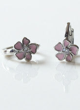 Pendientes de aro de plata esterlina 925 rosa flor mujer moda joyería regalo Reino Unido