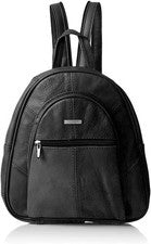 Mochila de cuero genuino para mujer Bolso de viaje informal Mochila para dama, bolso de hombro