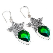 Pendiente de joyería de plata esterlina 925 hecho a mano de piedras...