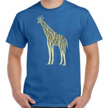Jirafa Camiseta Árbol Hombre Contemporánea Animal Ambiente Moda Regalo Top Zoo