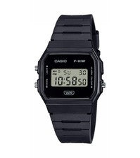 Orologio CASIO F-91WB-1AEF Silicone Nero Vintage Digitale Chrono Alarm