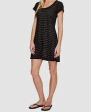 $158 Stonewear Designs Mujer Negro Drishti Cuello Redondo Camiseta Vestido Talla L