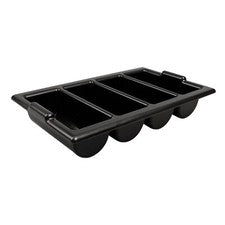 Bandeja de cubiertos de plástico negro 13" x 21" - Bandeja grande para utensilios para cocina restaurante