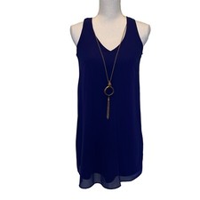 Vestido BCX Para Mujer Talla Pequeña Azul Real/Cobalto Gasa Sin Mangas Cóctel Fiesta