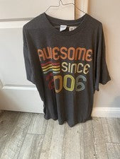 Impresionante Desde 2006 ~ Cumpleaños Retro Gris Camiseta Hombre/Unisex Talla XXL