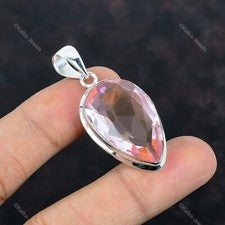 Oferta de San Valentín 925 Plata de Ley Rosa Kuncita Cumpleaños Colgante Joyería