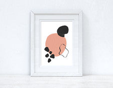 Impresión abstracta de 4 colores rosa melocotón y negro decoración de pared para el hogar