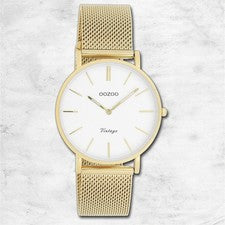 Oozoo Reloj De Pulsera Para Dama Serie Vintage Acero Inoxidable Dorado UOC9910A