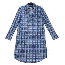 Vestido camisero tejido geométrico azul XS diseñador J.McLaughlin para mujer nuevo con etiquetas precio de venta