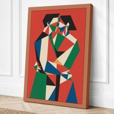 Figura angular geométrica lienzo impresión arte de pared decoración del hogar lista para colgar