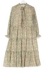 Vestido midi ONLY estampado integral entallado escote en V blanco talla 38
