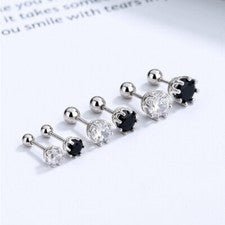Ohrstecker Kronenfassung Silber 925 Zirkonia Ohrringe Schraubverschluss