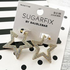 Nuevos Pendientes Colgantes Tono Dorado Forma de Estrella Cristal Brillante Gota Distintiva Sugarfix