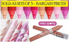 lápiz labial lápiz labial de miss sporty 😍 se vende como un conjunto de 3 ~ originales o probadores