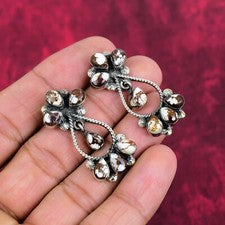 Pendientes de plata de ley 925 hechos a mano con piedras preciosas de caballo salvaje joyería