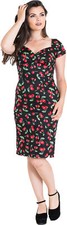 Vestido lápiz vintage Hell Bunny CHERRY PIE cerezas Rockabilly