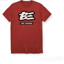Camiseta Hombre Houston Blanca "BE THE CHANGE" Streetwear Estilo Roja Talla Pequeña